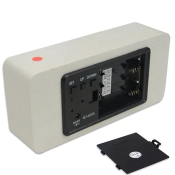 LED Digitalna Budilka Despertador Zvočni Nadzor USB/AAA Temperatura Lesena Ura LED Zaslon Elektronski Namizje Tabela Ura