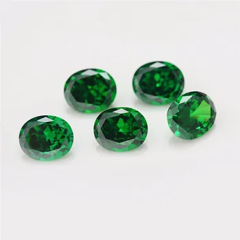 Ovalne Oblike 5A Zelena CZ Kamen 2pcs 9*11 mm-15*20 mm, Sintetičnih Gems Kubičnih Cirkonij Za Nakit