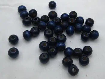 500 Temno Modra 8 mm Krog Lesa Kroglice~Lesene kroglice