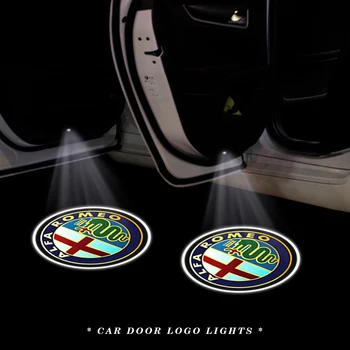 2Pcs Vrata Avtomobila Dobrodošli Logotip Svetlobe Brezžični LED Laser Projektor Svetilka Zunanja Oprema Za Italijo, ALFA ROMEO 147 159 156