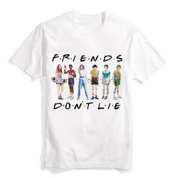 Sunfiz YF prodajal freind, Ne Laži, Šest Ljudi, ki Stojijo Natisnjeni T Shirt Neznancu, kar Pismo Print Majica s kratkimi rokavi Prijatelji Ne Ležijo Tiskanje Tees