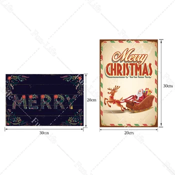 Vesel Božič Letnik Kovine Znaki Plakat Novo Leto Retro Tin Prijavite Ploščo Plošča Cafe Bar Pub Doma Dekor Božično Darilo 30x20cm