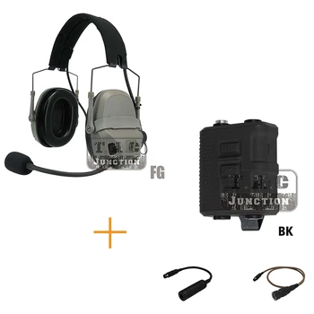 Nadgradili AMP Taktični Komunikacijski Slušalke + FCS V60 PG Nastavljena Pickup Zmanjšanje Hrupa Slušalke + Priključek + 6 PIN Adapter Kabel
