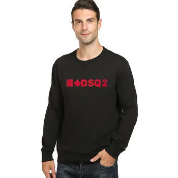 Blagovne znamke pozimi slog Moški pulover s kapuco bombaž priložnostne dolgimi rokavi, Unisex, ki so hoody toplo DSQ2 pismo, Črn pulover s kapuco majica za moške