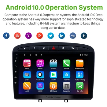 Seicane Android 10.0 Avto Multimedijski predvajalnik 2Din Za leto 2010 2011 2012 2013 2016 PEUGEOT 408 Radio, GPS Podporo OBD2 WiFi