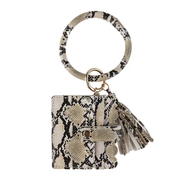Nova Moda Keychain Kartico Vrečko Za Ženske, Moške Leopard Kača Denarnice PU Usnje Tassel Kabaw Modna Zapestnica Keychain Nakit Darila