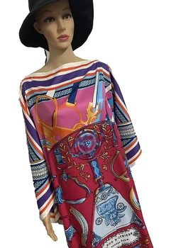 европейская одежда Brezplačno Velikost Moda natisnjeni tam kaftan svilene obleke 2020 Poletje Boho ženske plažo svila caftan dolge obleke Afriške