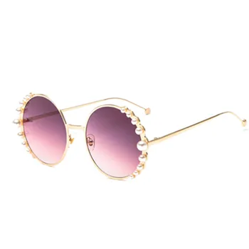 HBK Krog Pearl sončna Očala Modis Oculos De Sol feminino 2019 Luxury Letnik Ženske blagovne Znamke Oblikovalec sončna Očala Gradient UV400