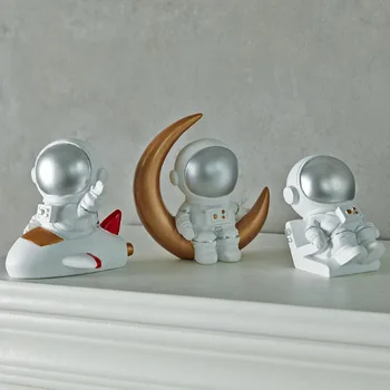 Skandinavski Slog 3D Astronavt Figurice Doma Dekoracijo Obrti Luna Miniature Hiša Dekor Planet Okraski za Otroke, Soba Darila