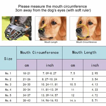 6 Velikost Mehki Silikonski Pet Preprečite Grizenje Pes Skorja Gobec Varnost Nastavljiv pes Usta Masko Prezračevane Pet Ugriz Lubje Pokrov