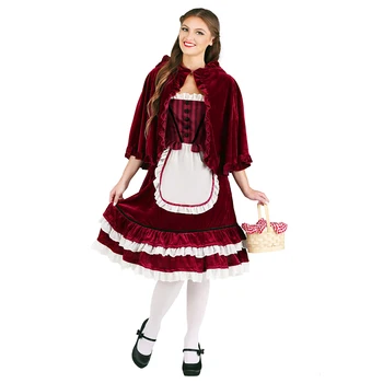 Rdeča Kapica Kostum Za Odrasle Lolita Princess Kraljica Cosplay Kostum Ženske Fantasy Igra Uniforme Pustna Obleka
