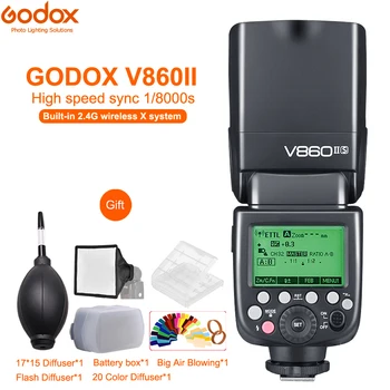 Godox V860II-S V860II-C 860II-N V860II-F V860II-O GN60 TTL HSS Li-ionska Baterija Speedlite Bliskavica za Sony, Nikon Canon, Olympus Fuji