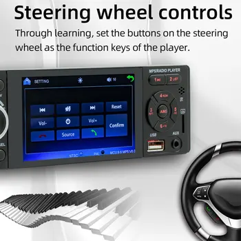 Avto Radio 1 DIN 4.1 Palčni Bluetooth Stereo Zaslon na Dotik MP5 Predvajalnik Podpora za IOS, Android Sistem Mirrorlink Povezave Autoradio