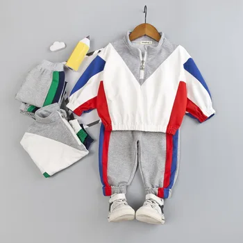Fant Fant Gir oblačila Hooded Trenirka za Otroška Oblačila, ki Jeseni, Spomladi Malčka Mozaik Šport Zadrgo Oufit bo Ustrezala 1 2 3 4 Letih