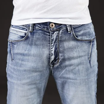 2020 Jeseni Moške Slim Modni Jeans Visoko Kakovost Moški Elastična Siva Suha Prosti čas Kavbojke blagovno Znamko Oblačil Plus Velikost 40 42 44 46