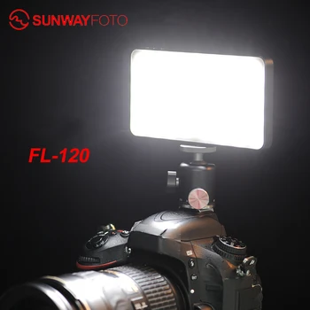 SUNWAYFOTO FL-120 LED Na-Lučka Kamere Fotografske Osvetlitev Studio Izpolnite luč za DSLR Fotoaparat Selfie Luč za Youtube v Živo
