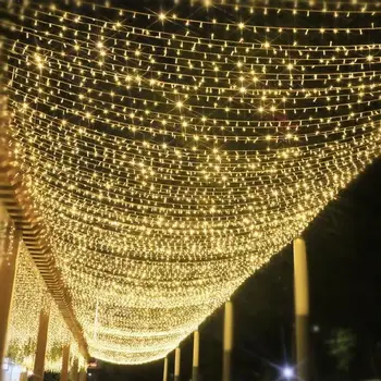 Božični Luči na Prostem 8/12/16/ 20M Garland LED Led Zavese Zavese Niz Luči Droop 0,6 m Nepremočljiva Vrtna Ulica Prostem