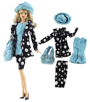 NK 3 Set/Veliko Lutka Obleko Modne Super Model Plašč Sodobno Opremo, Dnevna oblačila Za Barbie Lutka Dodatki Darilo Otroške Igrače Mešanica Slog