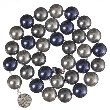 Multicolor modro beli krog lupini 12 mm mavrica simulirano-pearl modne kroglice diy ogrlica nakit kar 18 inch MY4313