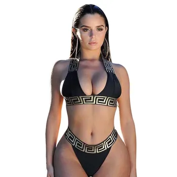 Omamljanje Bikini Komplet 2020 Seksi Prugasta Mleka Svila Bombaž Kopalke Črne Velik Modrc Dame Bikini Mayquin Kopalk Beach Obleka