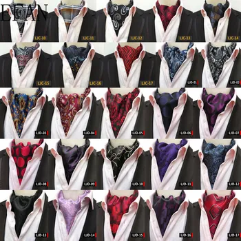 Moške Paisley Gospodje Svile Cravat Ascot Vezi Handkerchief Super Jacquardske Svileno Kravato Cravat Kravatni Škrt Self Britanski Stil