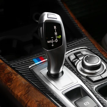 Ogljikovih Vlaken Avto Notranji Nadzor Prestavna Kritje Trim notranja Kabina Dekoracija dekorativni Plošči Nalepke za BMW E70 E71 X5 X6