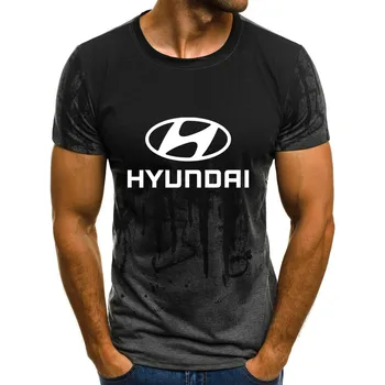 Mens Kratki Rokav Hyundai Motor Avtomobila Logotip Mens T-shirt Poletje priložnostne Bombaž Gradient T srajce Moda Hip Hop Harajuku Tee Moški