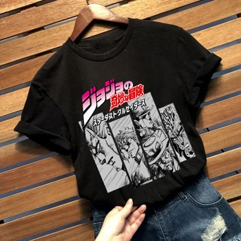 JOJO ' s Bizarre Adventure Unisex Majica Japonske Anime Poletne Vrh Jojo Grafični Tshirt Plus Velikost Risanka Ženski