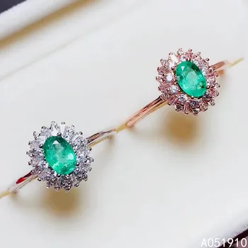 KJJEAXCMY boutique nakita 925 sterling srebro vdelan naravnih smaragdno ženski prstan podporo odkrivanje lepa