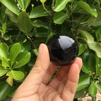 Naravni Črni obsidian zdravljenje Reiki žogo kristalno kroglo, za dekoracijo,
