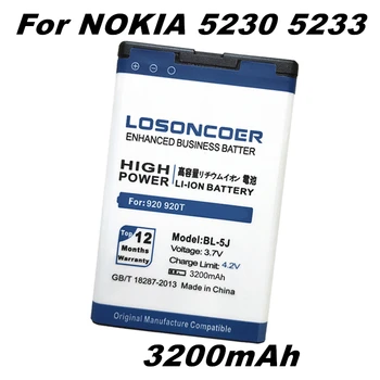 LOSONCOER 3200mAh BL-5J / BL 5J za Nokia N900 Baterijo, X6,5800 XM,5800i,5800W,5230XM,5233,5232,5235,X6-00 C3-00,5802 ,X1-00