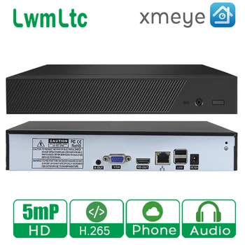 Lwmltc H. 265 Netwok Video Nadzor Snemalnik 8CH 16CH 32CH 5MP 4MP 2MP Izhod Motion Detect ONVIF NVR za IP Kamero xmeye
