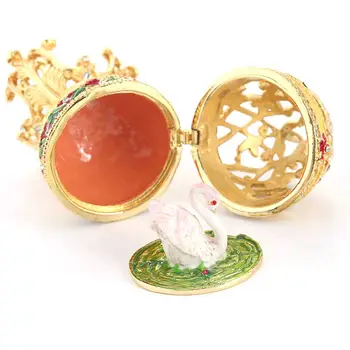 Vroče Zlato Faberge-Jajce Ročno Poslikane Nakit Trinket Polje Darilo za veliko Noč Doma Dekor
