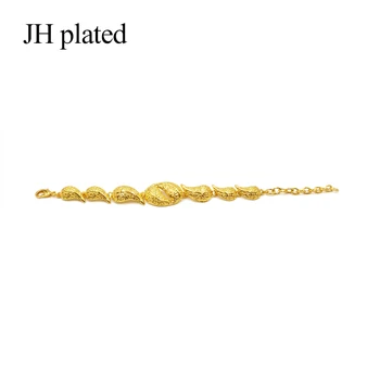 JHplated 2019 Dubaj Moda zlato barvo nakit set Afriške poročno darilo stranka za ženske Ogrlico, Zapestnico, uhane, prstan iz