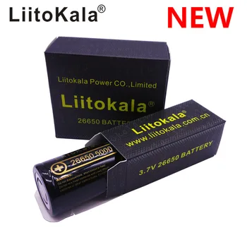 Liitokala prvotne Lii-50A 5000mAh polnilna litijeva baterija 26650 INR26650 20A svetilka / močan mikrofon baklo