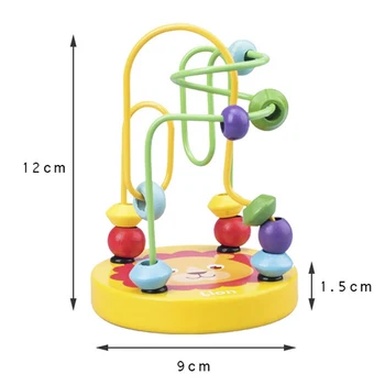 Baby Montessori Izobraževalne Matematike Igrače, Lesene mini Krogih Noge Žice Labirint Roller Coaster Abakus Puzzle igrače Za Otroke Fant Dekle Darilo