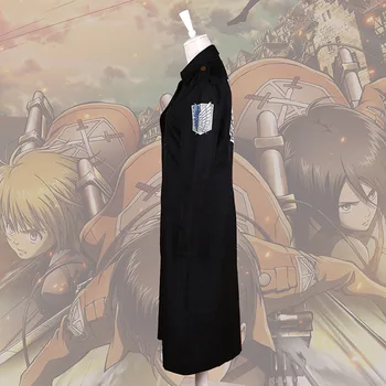 Japonski Anime Napad na Titan Plašč Shingeki Ne Kyojin Ogled Legije Levi Cosplay Kostum Unisex Plašč Zelena Cape Moških Oblačil