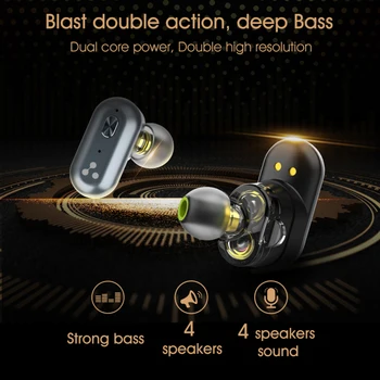 ZLOG S101 TWS slušalke 4 Zvočnik Zvočne Močan bass od QCC3020 čip 10 ur slušalke šumov S101 nadzor Glasnosti