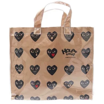 Rei Kawakubo CDG Božič črno srce, kraft papir za vreče nakupovalne torbe big bag zabavno ročno PVC nepremočljiva torba