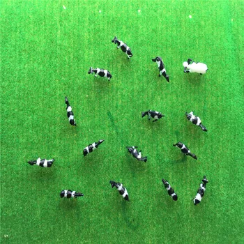 100 kozarcev 1:150 Obsega Majhen Model Pobarvan Črno In Belo Živali na Kmetiji Krave Za Diorama Miniaturni Model Kmetije Krajine, zaradi Česar