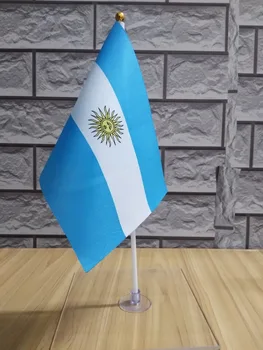 14*21 cm zastavo Argentina tabela desk zastavo /Plastika zastave ali odsesavanjem skodelice za svojo izbiro, brezplačna dostava 0041