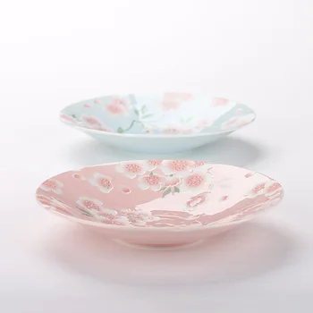 Kakovosti, Izdelan na Japonskem Pod Glazirana Mala Plošča Keramična Cvetlični Sakura Natisnjeni Torto Jedi Doma Namizna Posoda iz Porcelana 5 Palčni