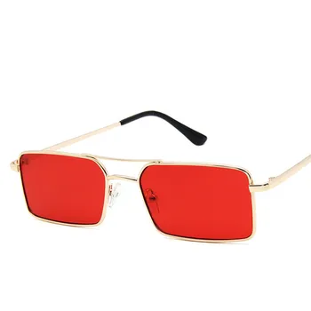 Higodoy Kovinski Kvadratek sončna Očala za Moške Moški Retro Kovinski Okvir Rumeno Rdeče Vintage sončna Očala za Ženske