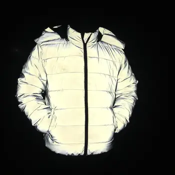 2021 moških novo reflektivni zadebelitev toplo zimo bombaž-padded jakna najstniki noctilucent hooded bombaž-oblazinjena oblačila