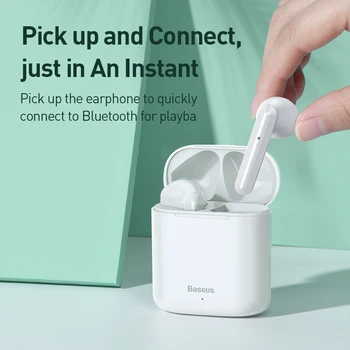 Baseus W09 TWS Brezžične Bluetooth Slušalke Pravi Brezžični Čepkov Intelligent Touch Kontrole Z Stereo zvokom Bass Sound, Smart Connect