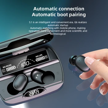 G6 TWS Brezžične Slušalke Bluetooth Čepkov s Športnimi Vodotesne Slušalke Polnjenje Primeru Za Huawei Xionmi Vse Pametne Telefone
