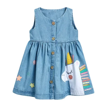 Malo maven obleko Baby Dekleta blagovne Znamke Oblačila za Poletje Otroci, Otroci Dekle Oblačila Bombaž Samorog Tiskanja Dekleta Roupa