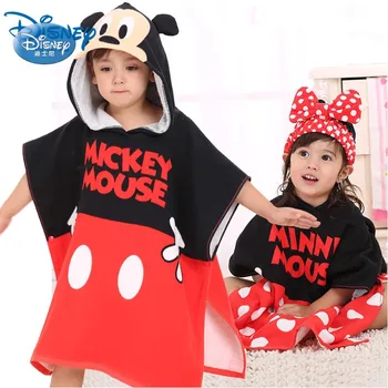 Disney Črna Rdeča Polka Dot Minnie Mouse Bombaž Hooded frotir za Baby Fantje, Dekleta, Otroci Plaža/Bazen Tuš Brisače/Plašč