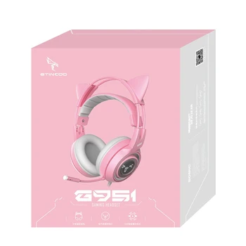Somic G951 Roza USB, 7.1 Visoko kakovostne Virtualni Žične Slušalke Luštna Mačka Ušesa Nad Uho LED Stereo šumov Gaming Slušalke