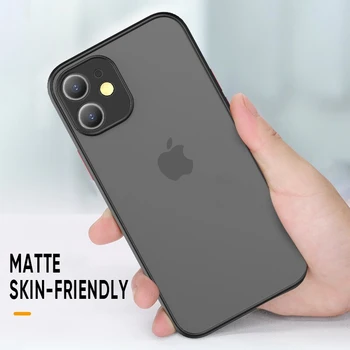 Shockproof Silikonski Odbijač Primeru Telefon iPhone 12 11 Pro Mini Max X XR XS MAX 8 7 6 6S Plus SE 2020 Luksuzni Pregleden Mat Pokrov